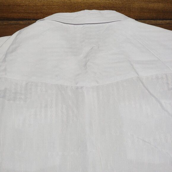 Ely Cattleman Full Pearl Snaps LS White Western Shirt- Size Large (16 1/2 x 34) - Picture 6 of 8